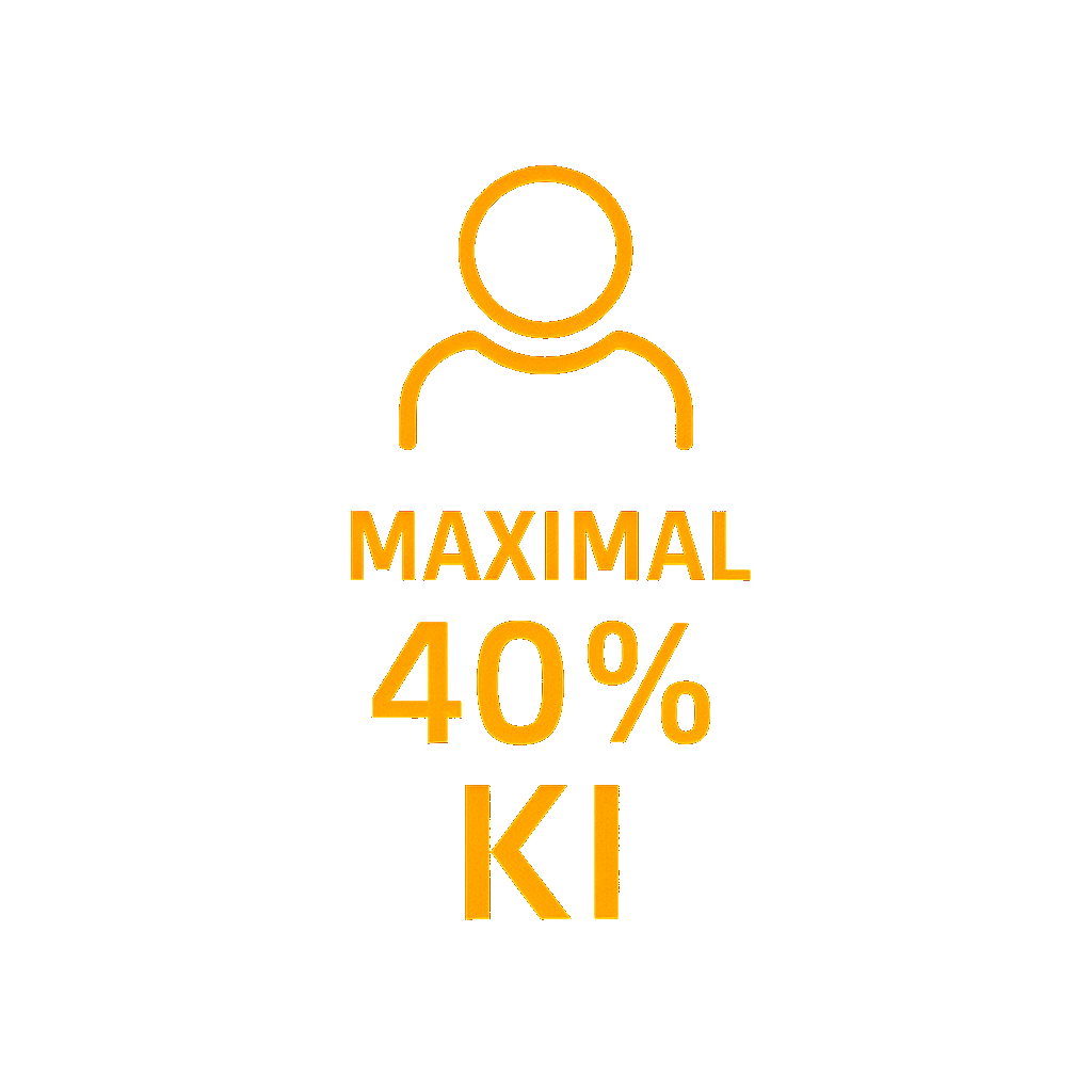Badge maximal 40 % KI (orange)